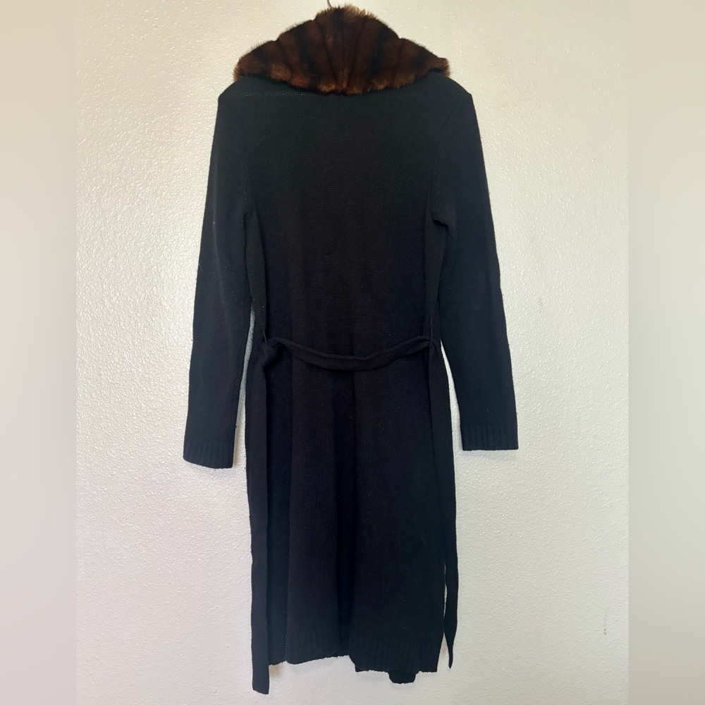 Lauren by Ralph Lauren Vintage Wool and Cashmere Cardigan With Fur Collar - Picture 4 of 9